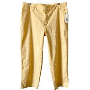 NEW A NEW DAY High Rise Straight Leg Pants Yellow Size 16 Stretch Ankle Length